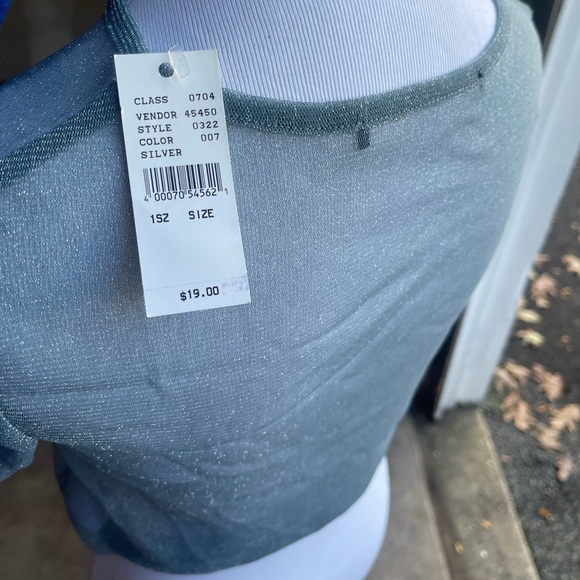 Blue Sparkle Sheer Top - Picture 3 of 4